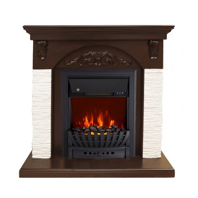 Каминокомплект Royal Flame Bern Сланец мелкий белый / Темный дуб с очагом Aspen Black