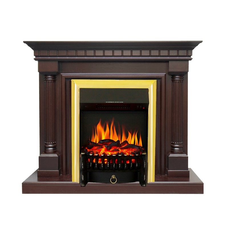Каминокомплект Royal Flame Dallas - Темный дуб с очагом Fobos FX Brass