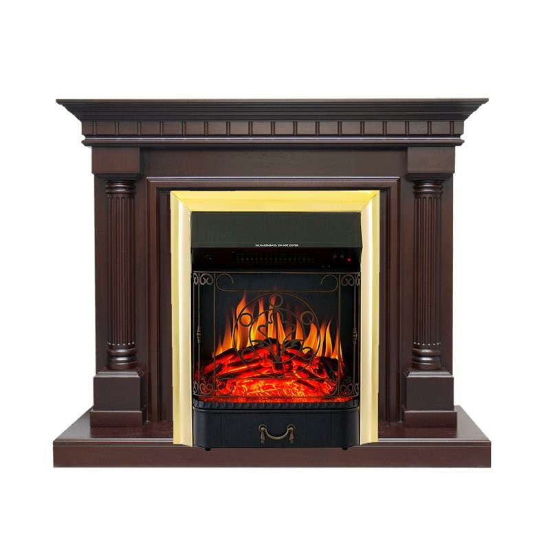 Каминокомплект Royal Flame Dallas - Темный дуб с очагом Majestic FX Brass