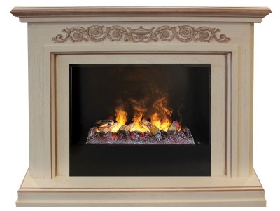 Камин электрический RealFlame Leticia 26 WT 3D Cassette 630 + Black вставка