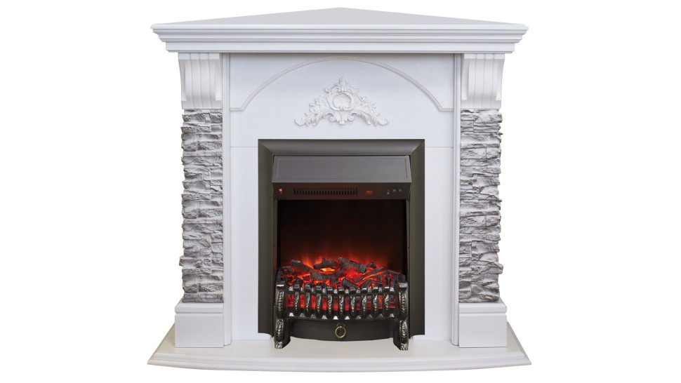 Камин электрический RealFlame Athena Corner  WT GR с  Fobos Lux BL