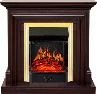 Каминокомплект Royal Flame Bradford - Темный дуб с очагом Majestic FX Brass
