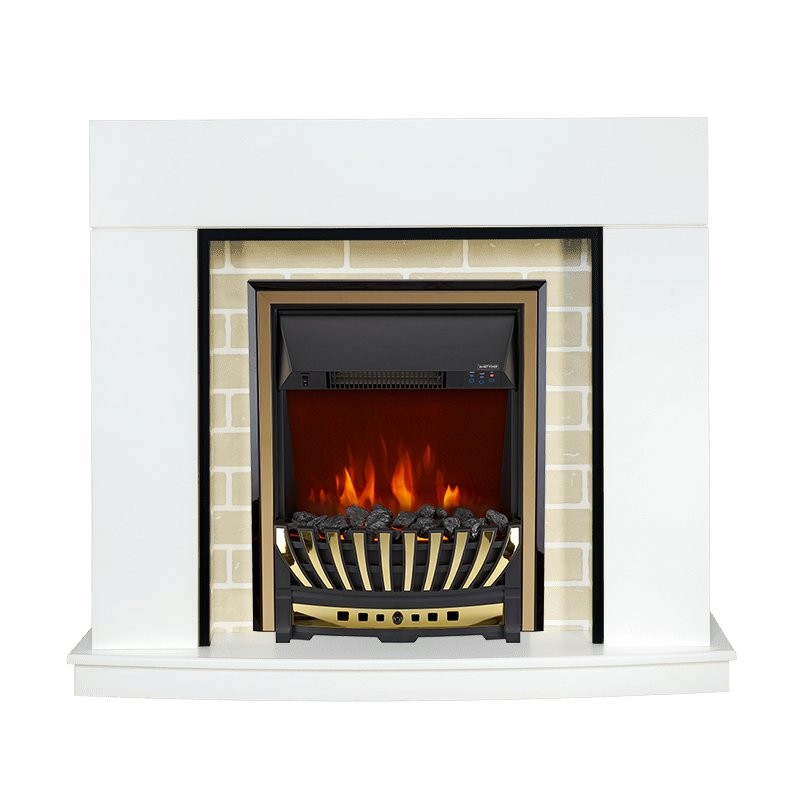 Каминокомплект Royal Flame Montana - Белый с очагом Aspen Gold