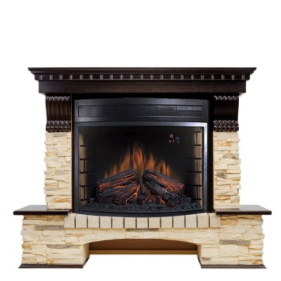 Каминокомплект Royal Flame Pierre Luxe - Темный дуб / Сланец с очагом Dioramic 28 LED FX