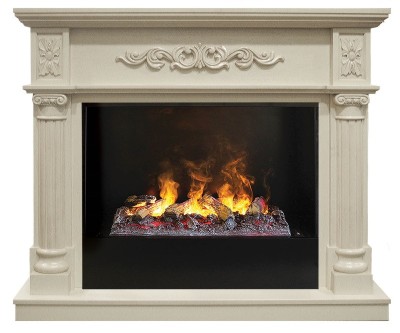 Камин электрический RealFlame Silvia 26 WT 3D Cassette 630 + Black вставка 1