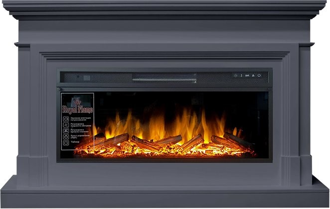 Каминокомплект Royal Flame Coventry - Серый графит (Ширина 1400 мм) с очагом Vision 42 LOG LED