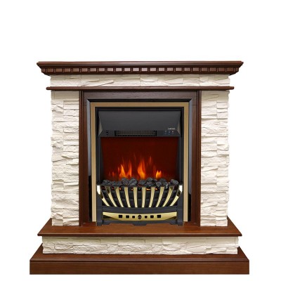 Каминокомплект Royal Flame Calgary - Дуб / Сланец белый с очагом Aspen Gold