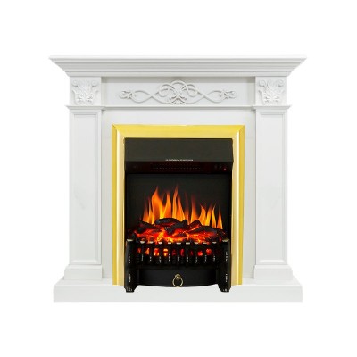 Каминокомплект Royal Flame Verona - Белый дуб с очагом Fobos FX Brass