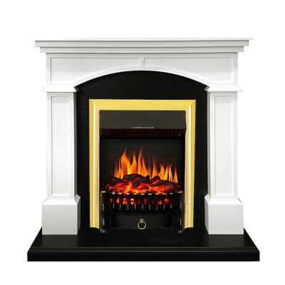 Каминокомплект Royal Flame Langford - Белый с черным с очагом Fobos FX Brass