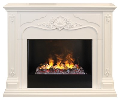 Камин электрический RealFlame Victoria 26 WT 3D Cassette 630 + Black вставка