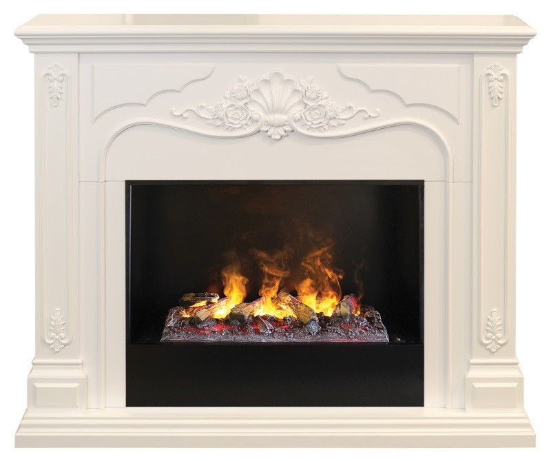 Камин электрический RealFlame Victoria 26 WT 3D Cassette 630 + Black вставка