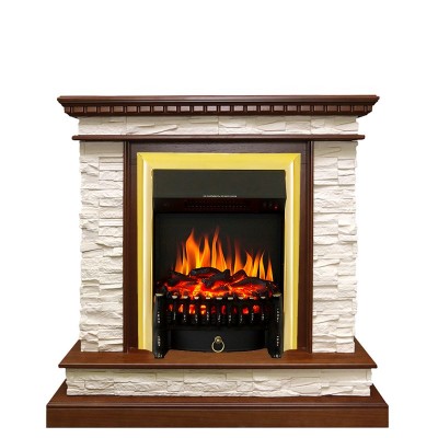 Каминокомплект Royal Flame Calgary - Дуб / Сланец белый с очагом Fobos FX Brass