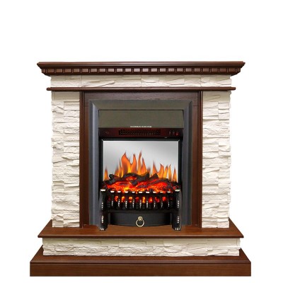 Каминокомплект Royal Flame Calgary - Дуб / Сланец белый с очагом Fobos FX M Black