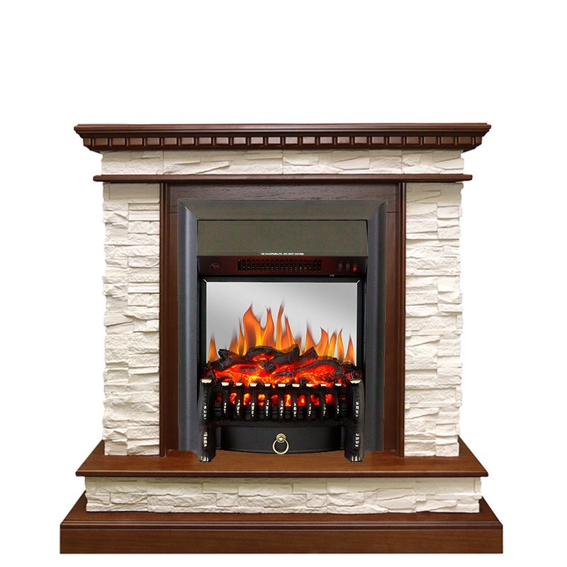 Каминокомплект Royal Flame Calgary - Дуб / Сланец белый с очагом Fobos FX M Black