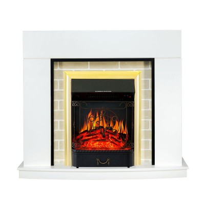 Каминокомплект Royal Flame Montana - Белый с очагом Majestic FX Brass