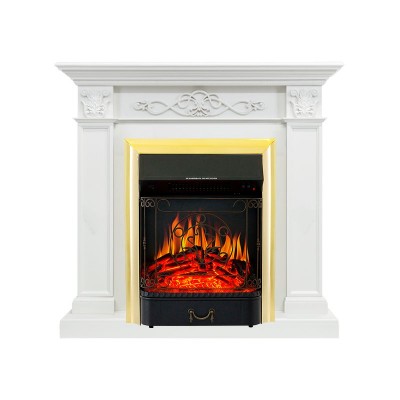 Каминокомплект Royal Flame Verona - Белый дуб с очагом Majestic FX Brass