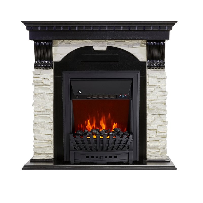 Каминокомплект Royal Flame Dublin - Венге / Сланец белый с очагом Aspen Black