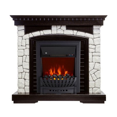 Каминокомплект Royal Flame Glasgow - Венге / Белый с очагом Aspen Black