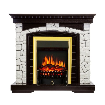 Каминокомплект Royal Flame Glasgow - Венге / Белый с очагом Fobos FX Brass