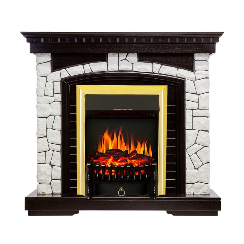 Каминокомплект Royal Flame Glasgow - Венге / Белый с очагом Fobos FX Brass