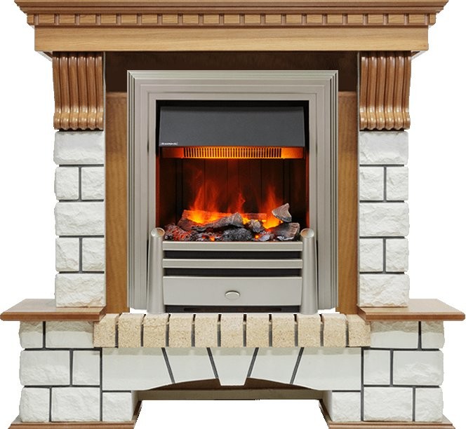 Каминокомплект Dimplex Pierre Luxe - Дуб / Белый с очагом Chesford