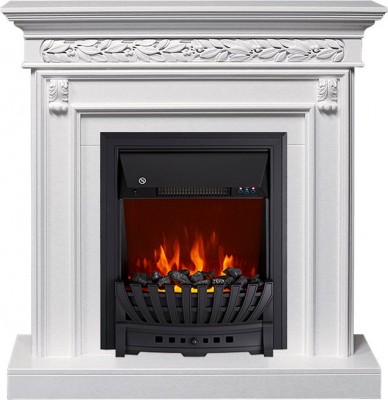 Каминокомплект Royal Flame Valletta - Белый (Ширина 1040 мм) с очагом Aspen Black