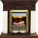 Каминокомплект Dimplex Bern Сланец мелкий белый / Темный дуб с очагом Danville Antique Brass FB2