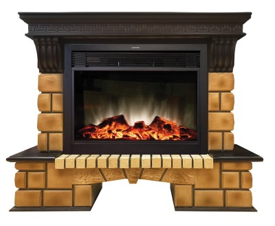 Камин электрический RealFlame Stone Brick 26 AO с Moonblaze Lux BL S
