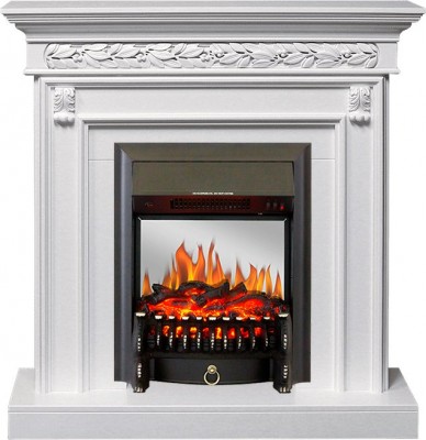 Каминокомплект Royal Flame Valletta - Белый (Ширина 1040 мм) с очагом Fobos FX M Black