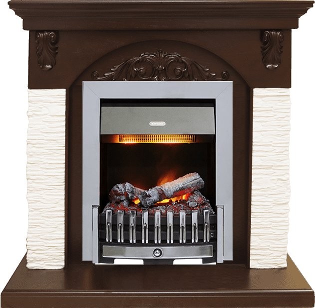 Каминокомплект Dimplex Bern Сланец мелкий белый / Темный дуб с очагом Danville Chrome FB2