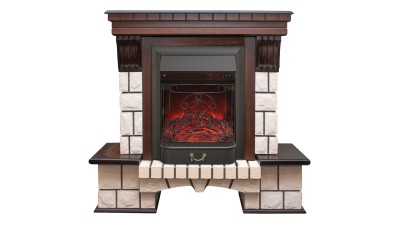 Камин электрический RealFlame Stone AO с очагом Majestic Lux BL S
