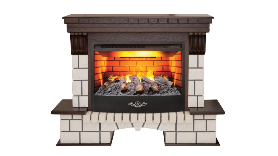 Камин электрический RealFlame Stone 25,5 AO c очагом FireStar 25,5 3D
