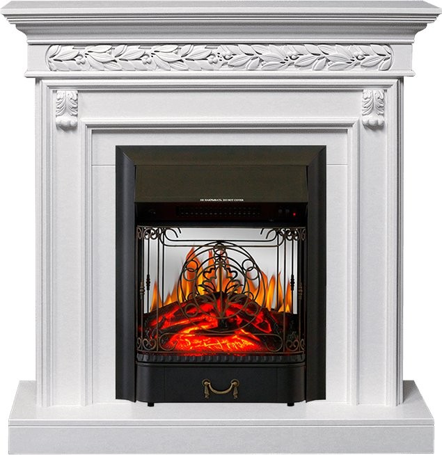 Каминокомплект Royal Flame Valletta - Белый (Ширина 1040 мм) с очагом Majestic FX M Black