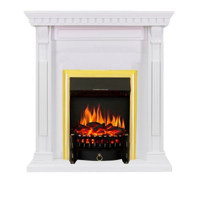 Каминокомплект Royal Flame Orlean - Белый с очагом Fobos FX Brass