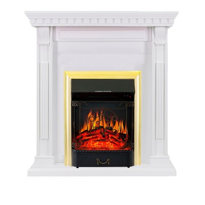 Каминокомплект Royal Flame Orlean - Белый с очагом Majestic FX Brass