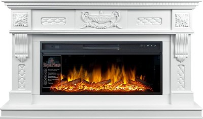 Каминокомплект Royal Flame Corsica - Матовый белый с очагом Vision 42 LOG LED