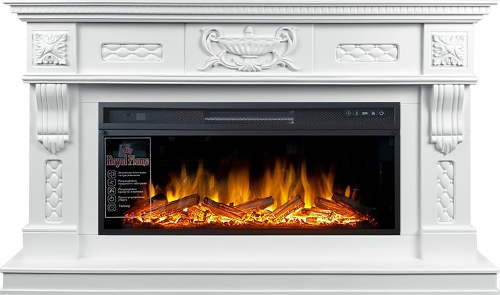 Каминокомплект Royal Flame Corsica - Матовый белый с очагом Vision 42 LOG LED