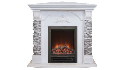 Камин электрический RealFlame Athena Corner GR WT с очагом Eugene