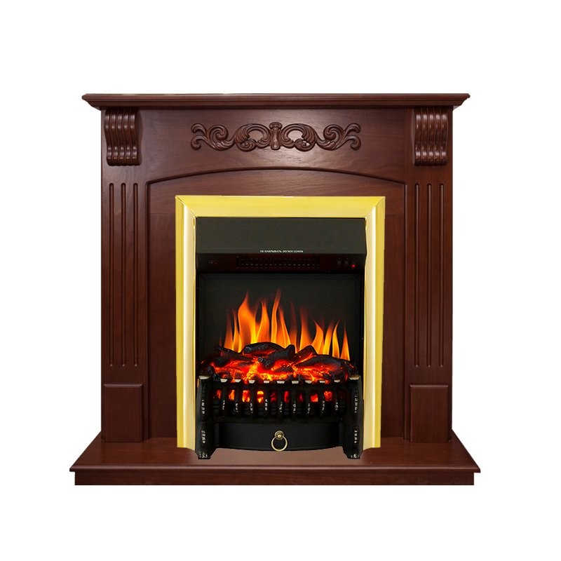 Каминокомплект Royal Flame Sorrento угловой - Орех с очагом Fobos FX Brass