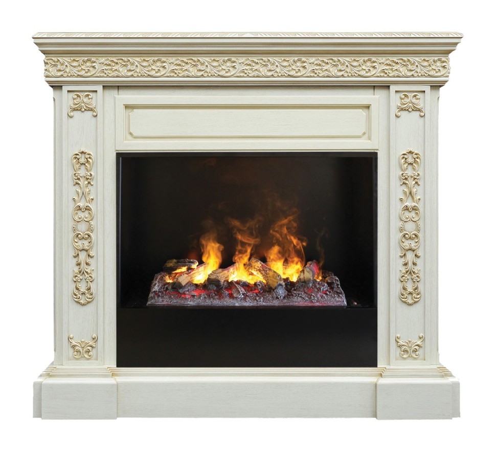 Камин электрический RealFlame Ekaterina WT 3D Cassette 630 + Black вставка