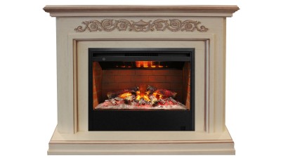Камин электрический RealFlame Leticia WT(b) с очагом Helios 26 3D