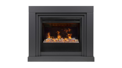 Камин электрический RealFlame Stanley 26 GR с очагом Helios 26 SBG 3D