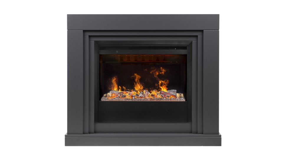 Камин электрический RealFlame Stanley 26 GR с очагом Helios 26 SBG 3D