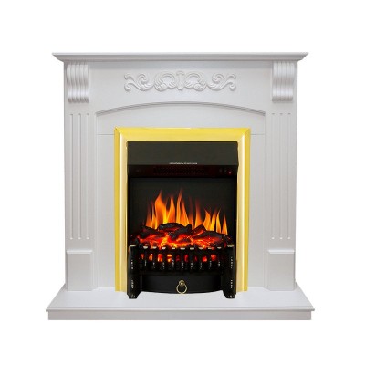 Каминокомплект Royal Flame Sorrento угловой - Белый дуб с очагом Fobos FX Brass