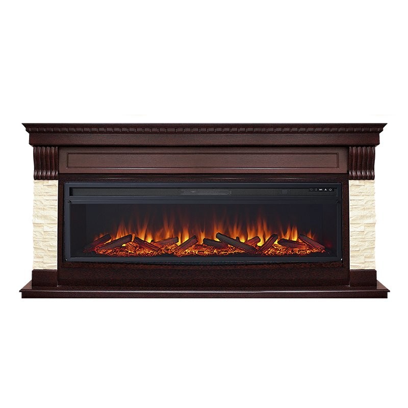 Каминокомплект Royal Flame Denver - Темный дуб / Бежевый с очагом Vision 60 LOG LED