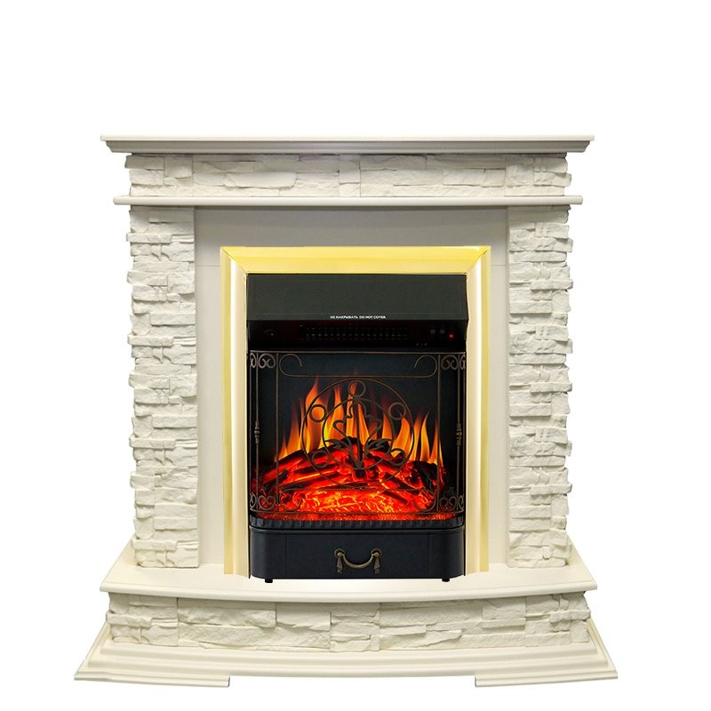 Каминокомплект Royal Flame Luzern - Слоновая кость с очагом Majestic FX Brass