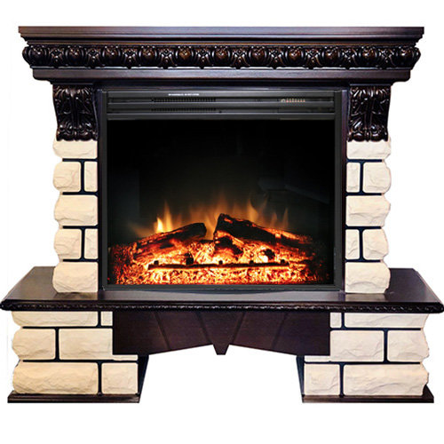 Портал Royal Flame Pierre Luxe LORD - Темный дуб / Белый