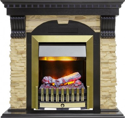 Каминокомплект Dimplex Dublin - Венге / Сланец с очагом Danville Antique Brass FB2