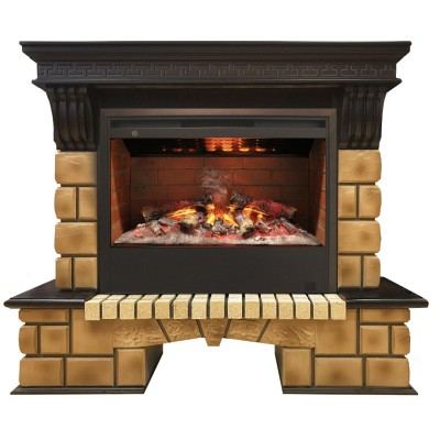 Камин электрический RealFlame Stone Brick 26 AO с Helios 26 3D