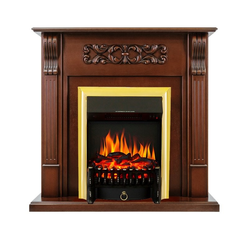 Каминокомплект Royal Flame Venice - Махагон коричневый антик с очагом Fobos FX Brass
